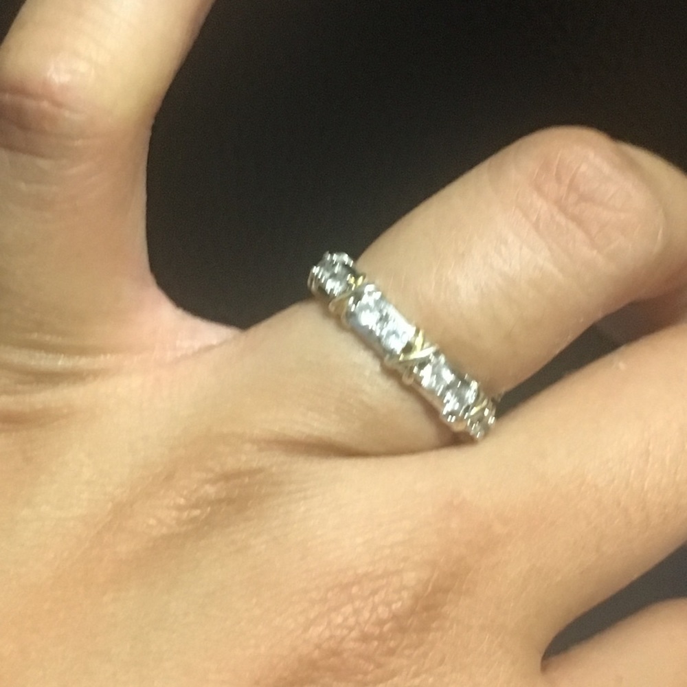 925 Silver CZ Rhinestone Band - Picture 4 of 6